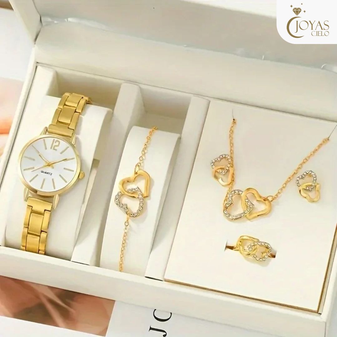 Reloj, Cadena, Anillo, Collar y Pulsera de Dama