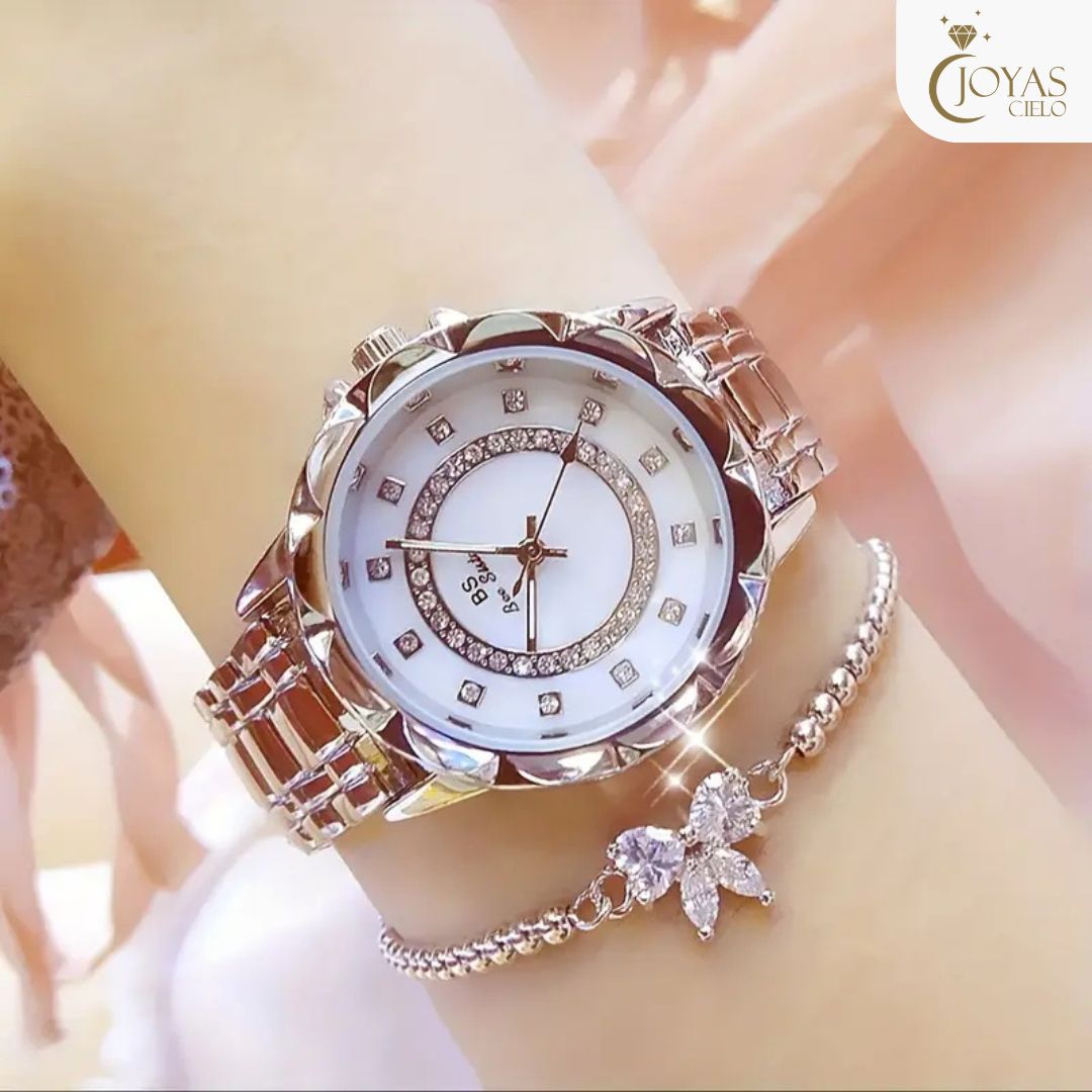 Reloj de Cuarzo + Pulsera Elegante para Mujer