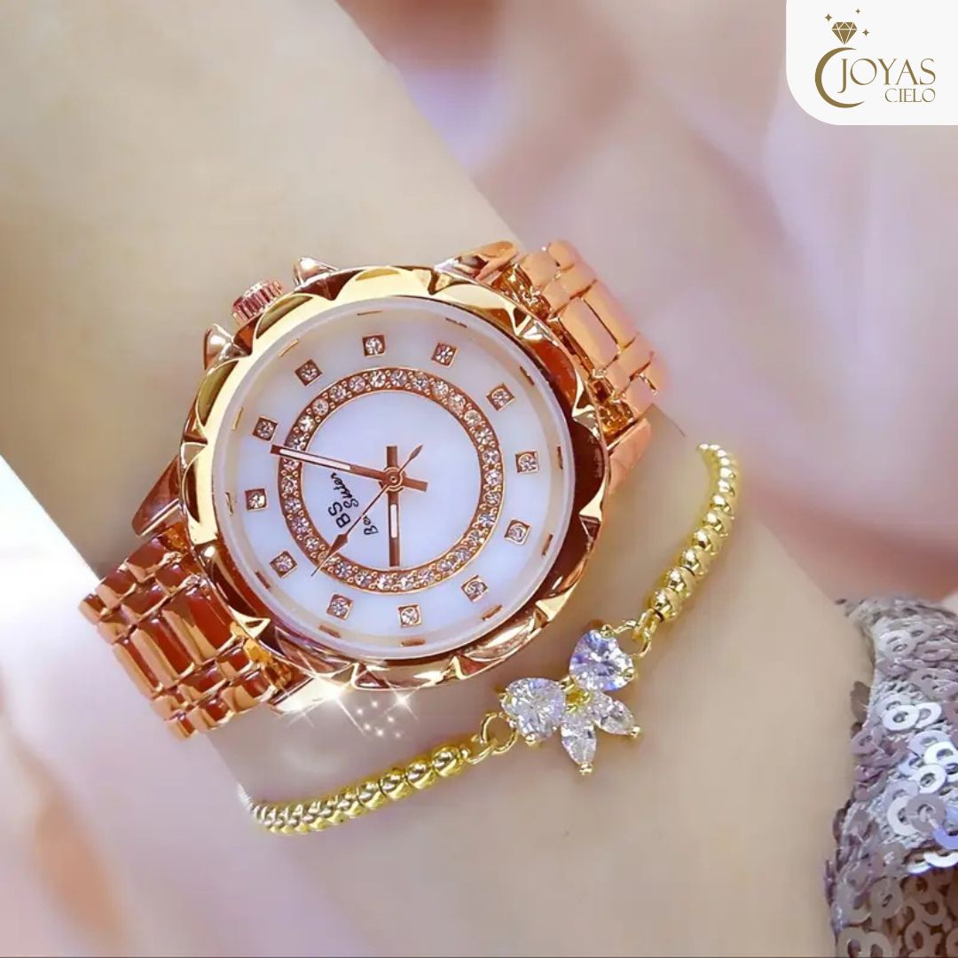 Reloj de Cuarzo + Pulsera Elegante para Mujer