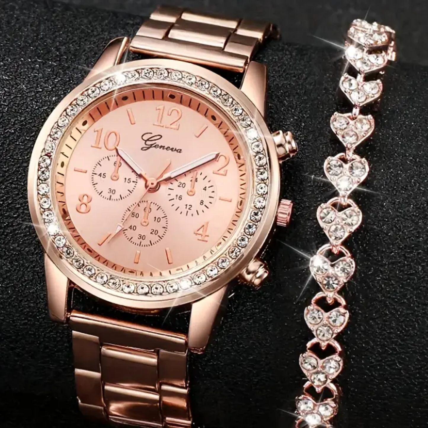 2 piezas de reloj & pulsera de cuarzo