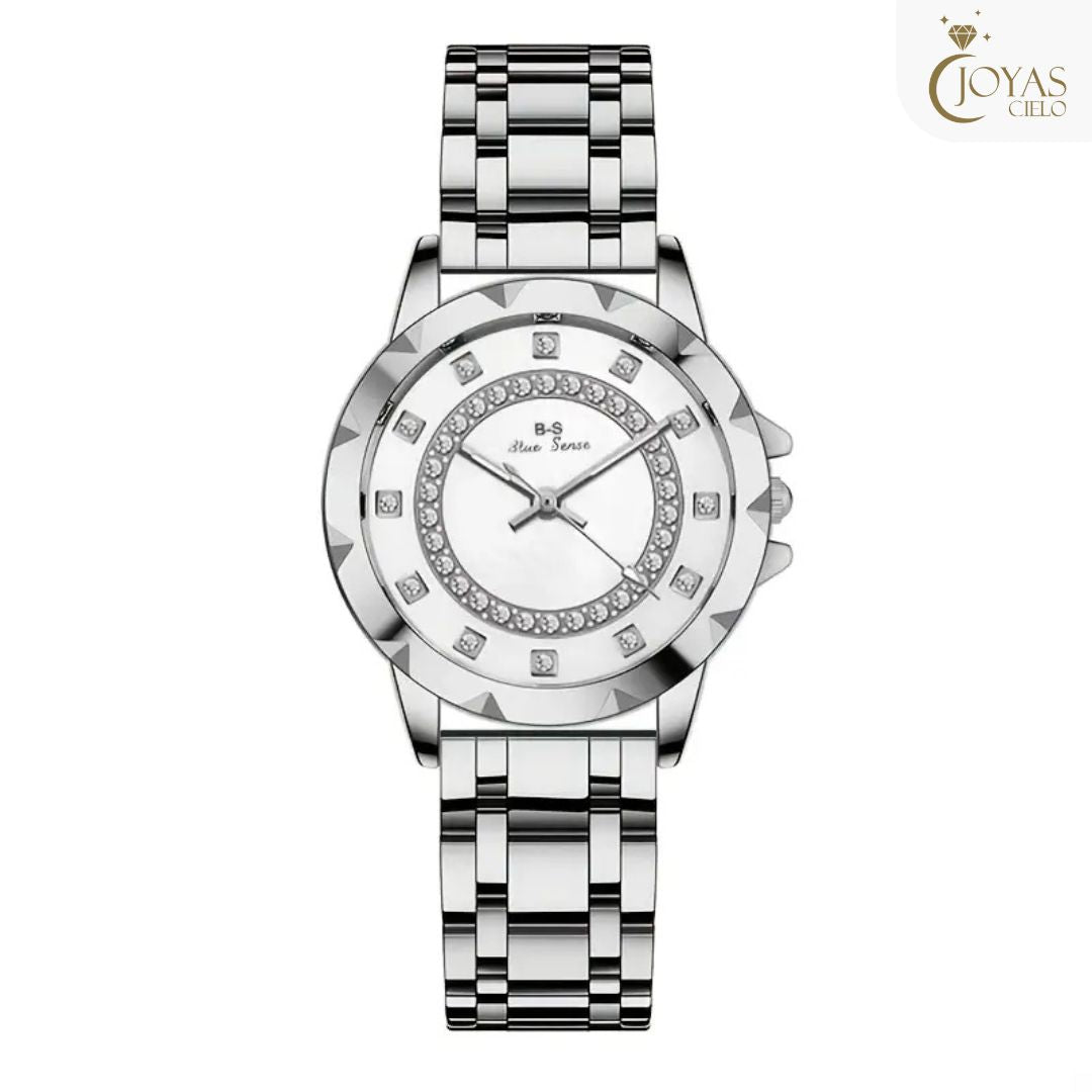 Reloj de Cuarzo + Pulsera Elegante para Mujer