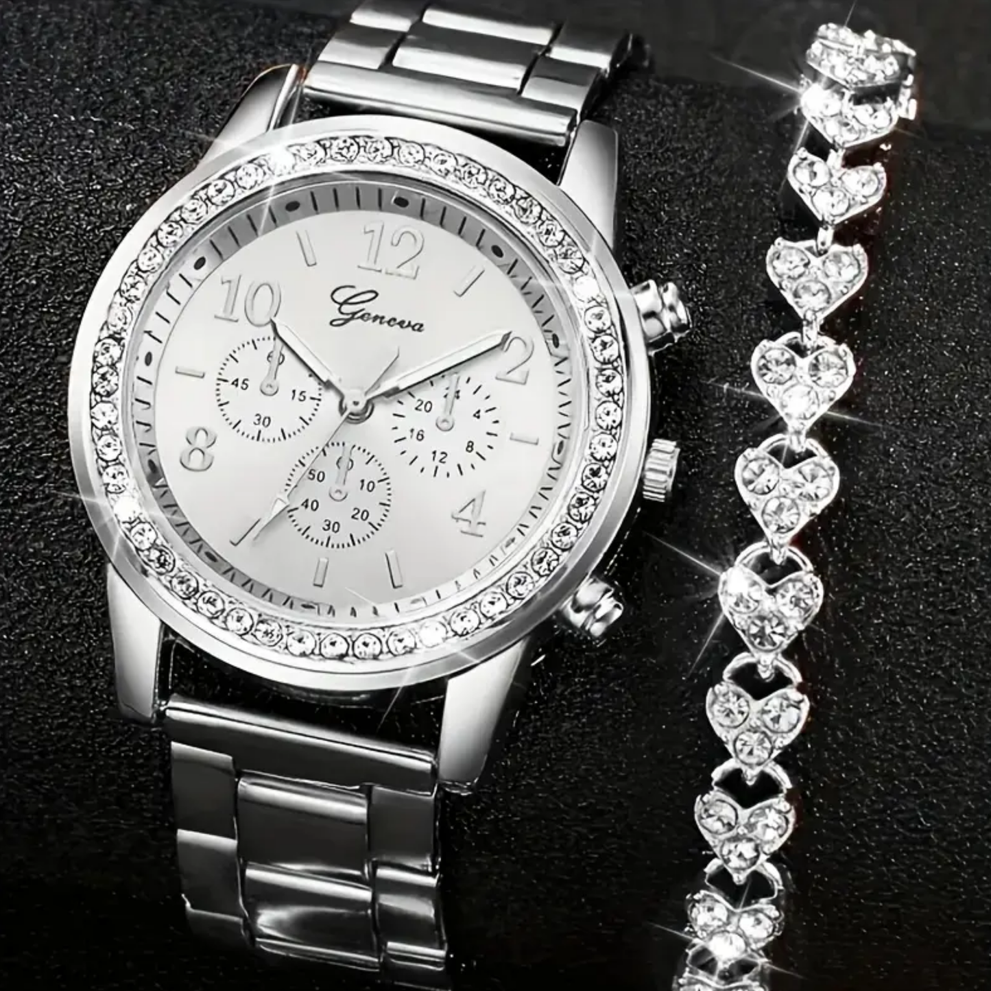 2 piezas de reloj & pulsera de cuarzo