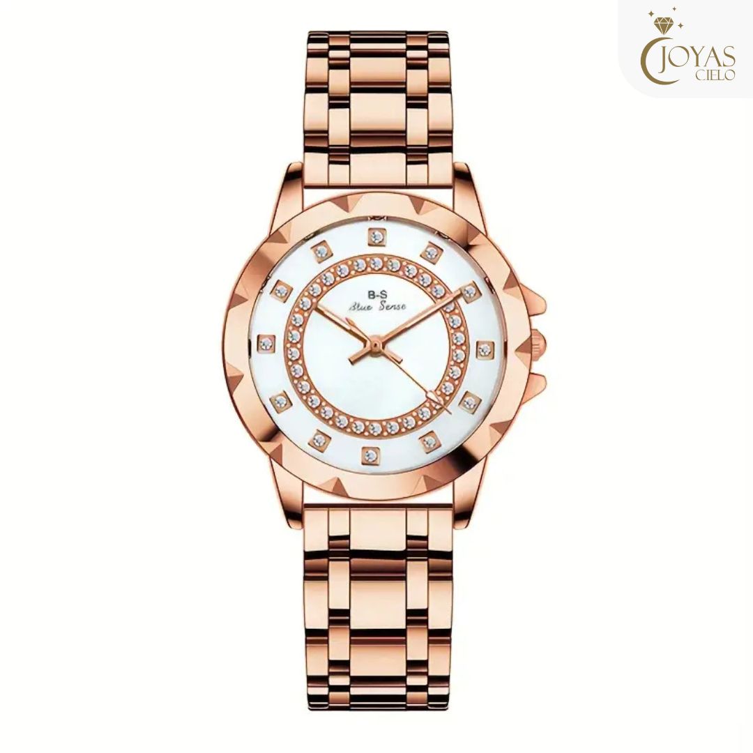 Reloj de Cuarzo + Pulsera Elegante para Mujer