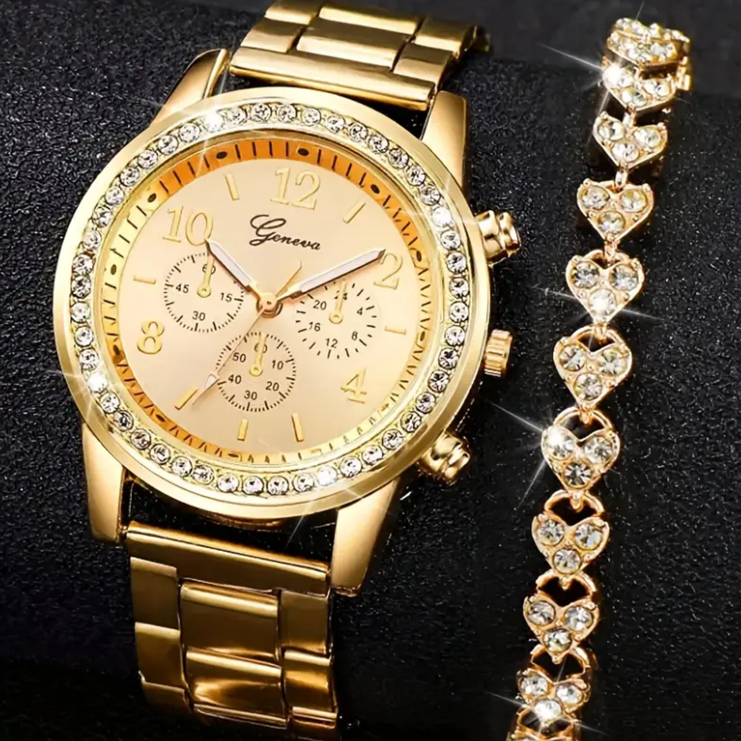 2 piezas de reloj & pulsera de cuarzo