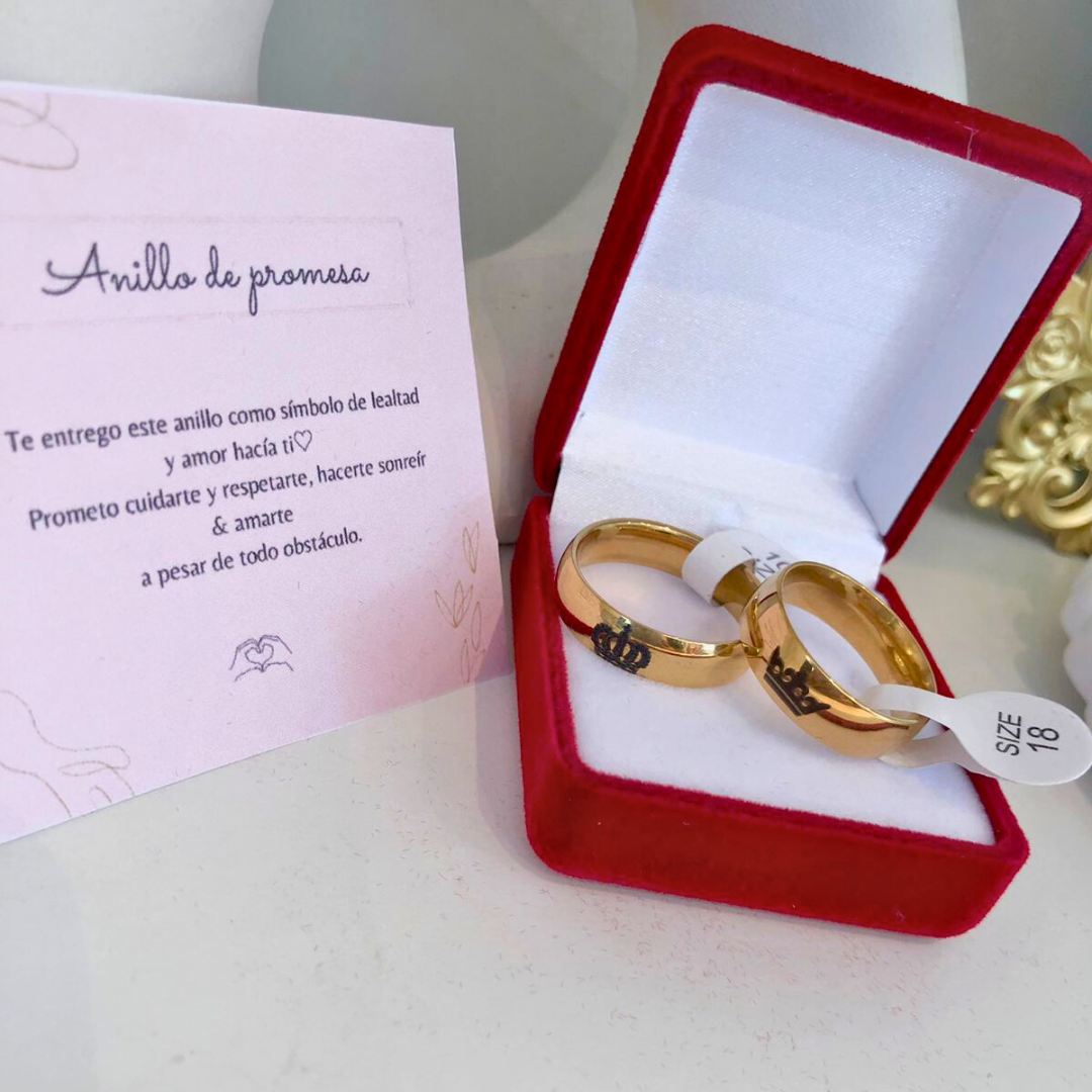 👑 Argollas Coronas del Amor | Grabado Personalizado con Tu Nombre y el de Tu Pareja💖