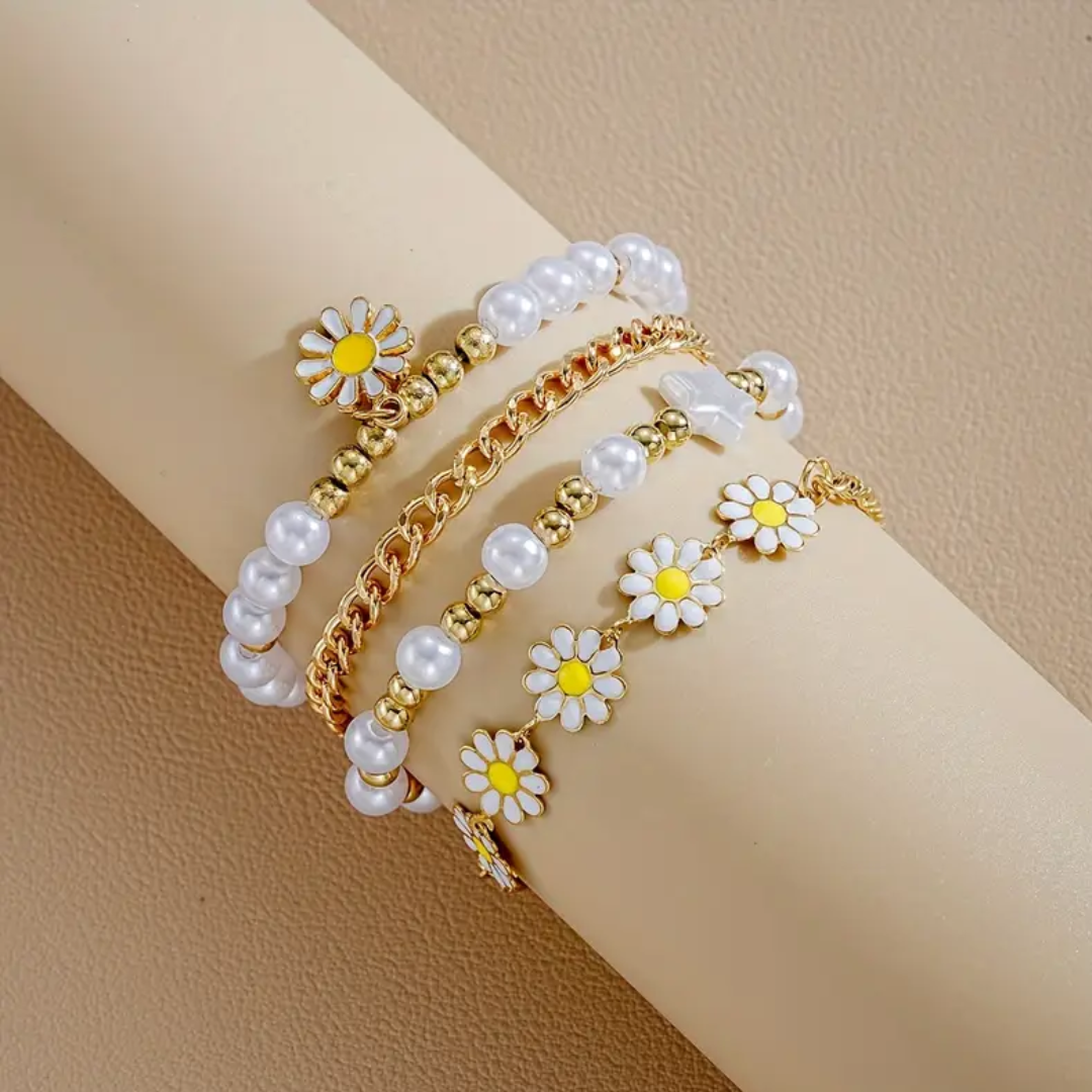 SET 4 PIEZAS DE FLORES