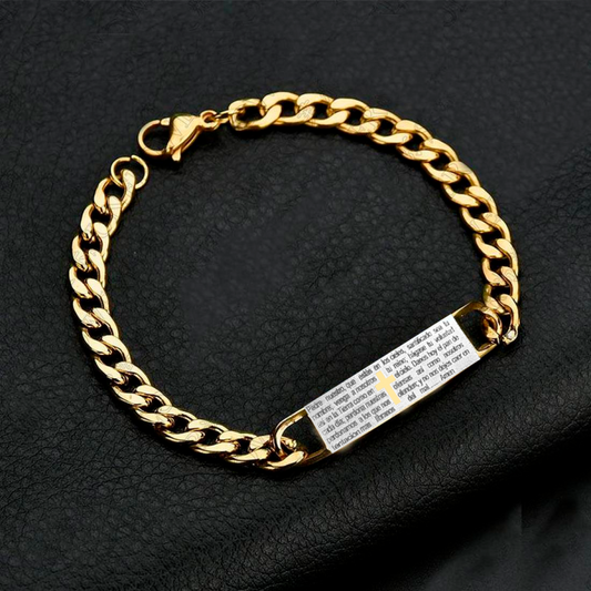 Pulsera Padre Nuestro En Oro Horus