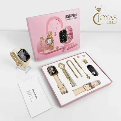 Combo de reloj y accesorios para dama