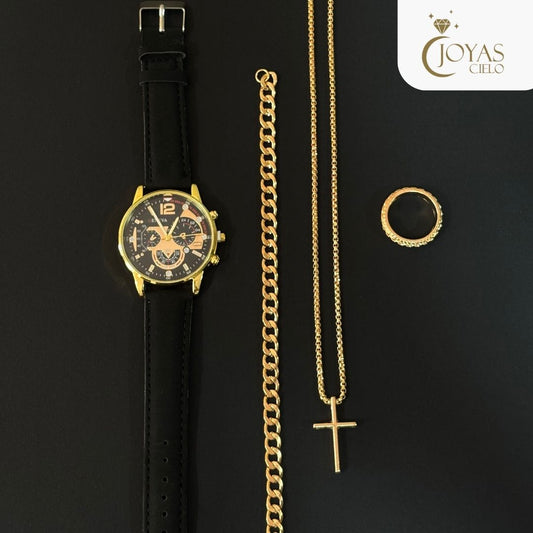 Set Reloj+Collar+Pulsera+Anillo