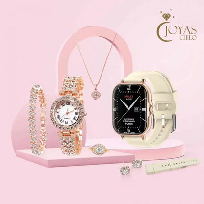 Combo de reloj y accesorios para dama