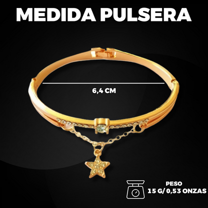 SET 2 PIEZAS GOLDEN ELEGANCE- RELOJ + PULSERA ESTRELLA💎