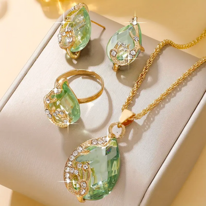 SET 3 PIEZAS JOYERIA DE CRISTAL