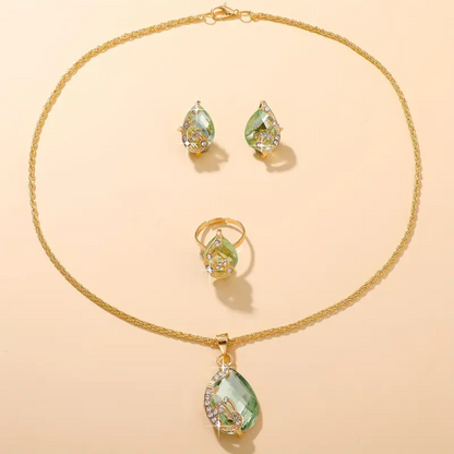 SET 3 PIEZAS JOYERIA DE CRISTAL